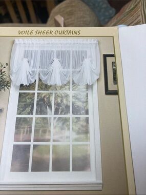 Voile Sheer Curtain Valance - White